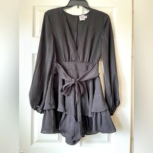 Princess Polly Black Ruffle Romper